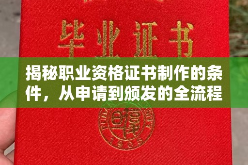 宾川揭秘职业资格证书制作的条件，从申请到颁发的全流程解析